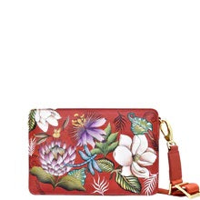 Load image into Gallery viewer, Anuschka Triple Compartment Crossbody Crimson Garden