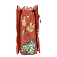 Load image into Gallery viewer, Anuschka Triple Compartment Crossbody Crimson Garden