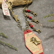 Load image into Gallery viewer, The Primitive Peddler Ticket To The North Pole Charm'd Necklace
