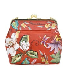 Load image into Gallery viewer, Anuschka Medium Frame Crossbody Crimson Garden