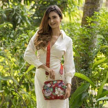 Load image into Gallery viewer, Anuschka Medium Frame Crossbody Crimson Garden