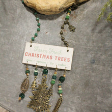 Load image into Gallery viewer, The Primitive Peddler Pine Forest Christmas Tree Patch Charm'd Necklace