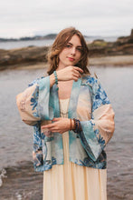 Load image into Gallery viewer, Market of Stars Peace Out Cropped Kimono Pixie Duster with Doves and Sunrise