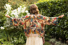 Load image into Gallery viewer, Market of Stars Stay Gold Pixie Duster Cropped Kimono w/ Rabbits and Bees