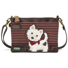 Load image into Gallery viewer, Chala Mini Crossbody Westie Burgundy Stripe