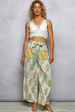 Load image into Gallery viewer, Pol Clothing Floral Lightweight Front Belt Woven Wide Pants
