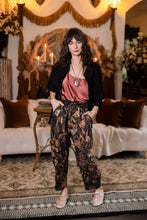 Load image into Gallery viewer, Market of Stars Momento Linen Crop Artist Pant w/ Floral Print & Skull