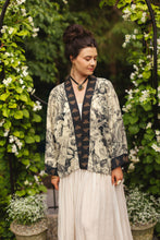 Load image into Gallery viewer, Market of Stars Honey & The Moon Pixie Duster Crop Kimono w/ Florals & Bees.