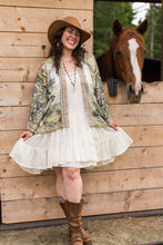 Load image into Gallery viewer, Market of Stars Born to Run Pixie Duster Crop Kimono w/ Horse & Flower Print