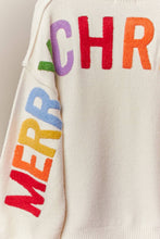 Load image into Gallery viewer, Mello Christmas Lettering Patchwork V Neck Cardigan