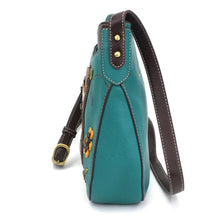 Load image into Gallery viewer, Chala Crescent Crossbody Sloth Turquoise