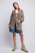 Load image into Gallery viewer, Easel Cable Knitted Sweater Cardigan