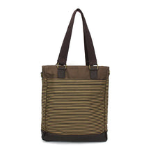 Load image into Gallery viewer, Chala Work Tote Owl A Olive Stripe