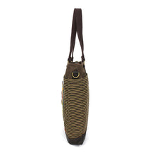 Load image into Gallery viewer, Chala Work Tote Owl A Olive Stripe