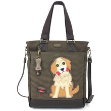 Load image into Gallery viewer, Chala Work Tote Golden Retriever Brown Stripe