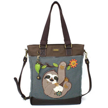 Load image into Gallery viewer, Chala Work Tote Sloth Blue Stripe
