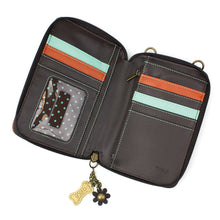 Load image into Gallery viewer, Chala Wallet Crossbody Pawprint Brown