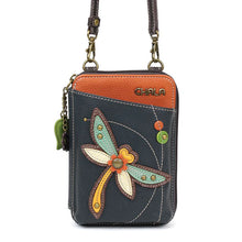 Load image into Gallery viewer, Chala Wallet Crossbody Dragonfly Navy