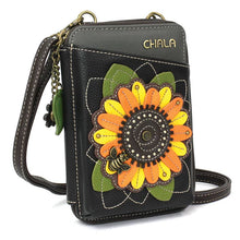 Load image into Gallery viewer, Chala Wallet Crossbody Sunflower Black