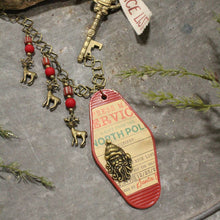 Load image into Gallery viewer, The Primitive Peddler Ticket To The North Pole Charm'd Necklace