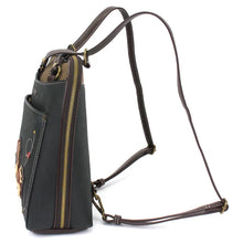 Load image into Gallery viewer, Chala Convertible Backpack Purse Horse Family Black