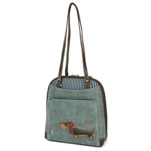 Load image into Gallery viewer, Chala Convertible Backpack Purse Weiner Dog