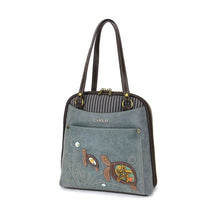 Load image into Gallery viewer, Chala Convertible Backpack Purse Turtle Indigo