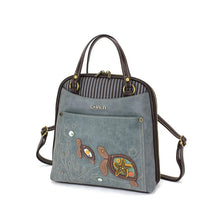 Load image into Gallery viewer, Chala Convertible Backpack Purse Turtle Indigo
