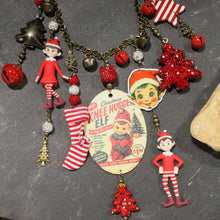 Load image into Gallery viewer, The Primitive Peddler Elf On The Shelf Charm'd Necklace
