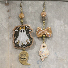 Load image into Gallery viewer, The Primitive Peddler Ghostly BOO Dangle Earrings