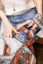 Load image into Gallery viewer, Market of Stars Love Language Heart and Floral Print Linen Tote Bag