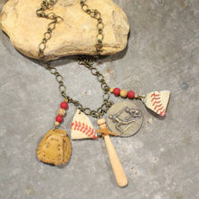 Load image into Gallery viewer, The Primitive Peddler Take Me Out To The Ballgame Vintage Charming Necklace