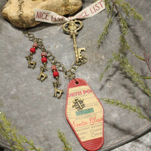 Load image into Gallery viewer, The Primitive Peddler Ticket To The North Pole Charm'd Necklace