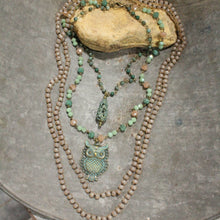 Load image into Gallery viewer, The Primitive Peddler Patina Owl Layered Necklace