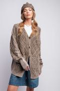 Load image into Gallery viewer, Easel Cable Knitted Sweater Cardigan