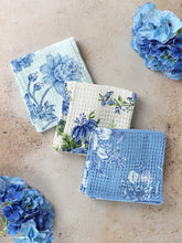 Load image into Gallery viewer, April Cornell Washed Blue Patchwork Tea Towel Bundle