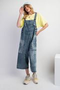 Load image into Gallery viewer, Easel Washed Denim Bandana Jumpsuit Blue