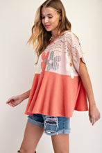 Load image into Gallery viewer, Easel Flower Patch Mix Lace Thermal Knit Tunic