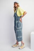 Load image into Gallery viewer, Easel Washed Denim Bandana Jumpsuit Blue