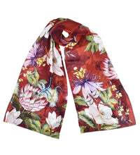 Load image into Gallery viewer, Anuschka Printed Chiffon Scarf Crimson Garden