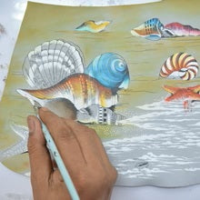 Load image into Gallery viewer, Anuschka Medium Zip Pouch Gift of the Sea
