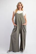 Load image into Gallery viewer, Easel Mineral Washed Cotton Span Jumpsuit
