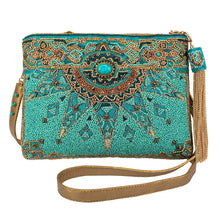 Load image into Gallery viewer, Mary Frances New Day Beaded Mosaic Themed Crossbody Leather Handbag