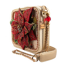Load image into Gallery viewer, Mary Frances Poinsettia 3D Red and Gold Beaded Handbag
