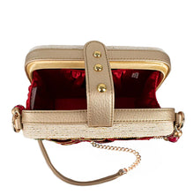 Load image into Gallery viewer, Mary Frances Poinsettia 3D Red and Gold Beaded Handbag