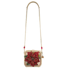 Load image into Gallery viewer, Mary Frances Poinsettia 3D Red and Gold Beaded Handbag