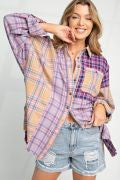 Load image into Gallery viewer, Easel Plaid Mix N Match Button Down Shirt