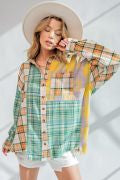 Load image into Gallery viewer, Easel Plaid Mix N Match Button Down Shirt