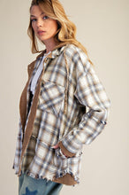 Load image into Gallery viewer, Easel Plaid Button Down Washed Shacket