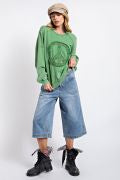 Load image into Gallery viewer, Easel Peace Sign Washed Terry Pullover
